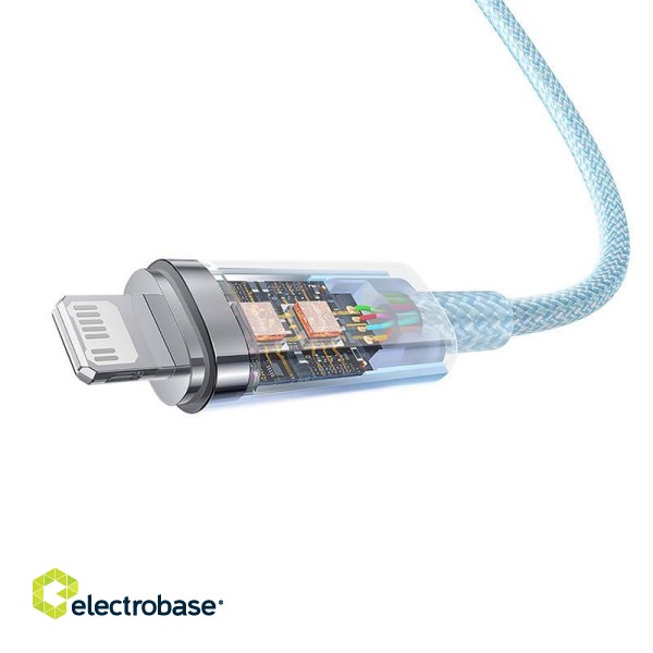 Fast Charging cable Baseus USB-C to Lightning  Explorer Series 1m, 20W (blue) paveikslėlis 6