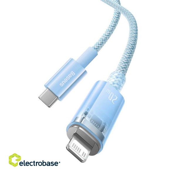 Fast Charging cable Baseus USB-C to Lightning  Explorer Series 1m, 20W (blue) image 7