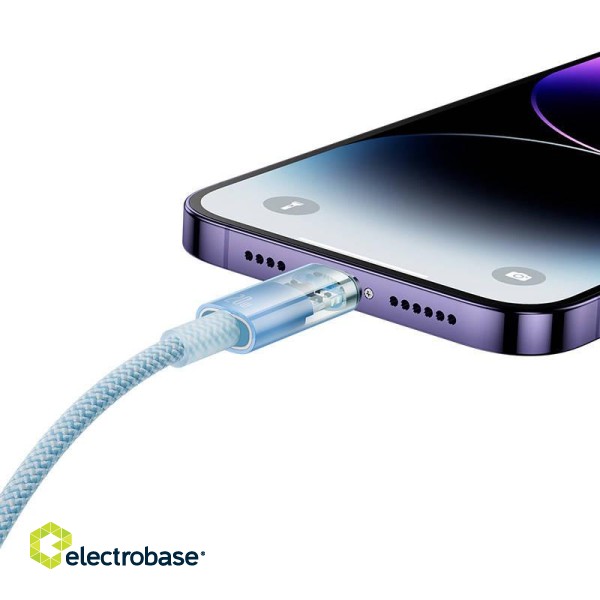 Fast Charging cable Baseus USB-C to Lightning  Explorer Series 1m, 20W (blue) фото 8