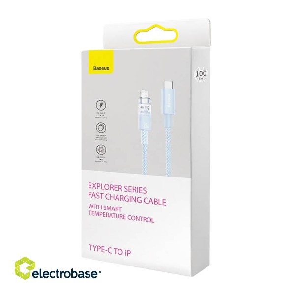 Fast Charging cable Baseus USB-C to Lightning  Explorer Series 1m, 20W (blue) paveikslėlis 9