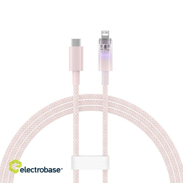 Fast Charging cable Baseus USB-C to Lightning  Explorer Series 1m, 20W (pink) image 3