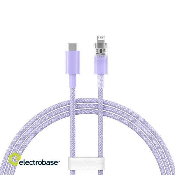 Fast Charging cable Baseus USB-C to Lightning  Explorer Series 1m, 20W (purple) paveikslėlis 3