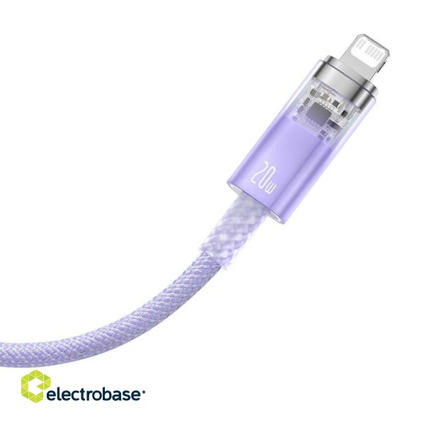 Fast Charging cable Baseus USB-C to Lightning  Explorer Series 1m, 20W (purple) фото 4