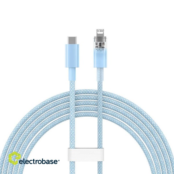 Fast Charging cable Baseus USB-C to Lightning  Explorer Series 2m, 20W (blue) image 3