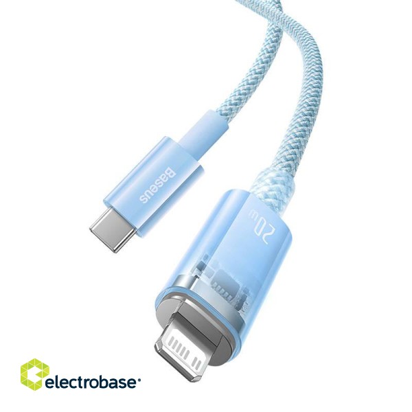 Fast Charging cable Baseus USB-C to Lightning  Explorer Series 2m, 20W (blue) image 7