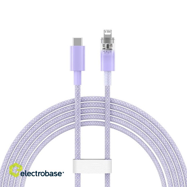 Fast Charging cable Baseus USB-C to Lightning  Explorer Series 2m, 20W (purple) image 3