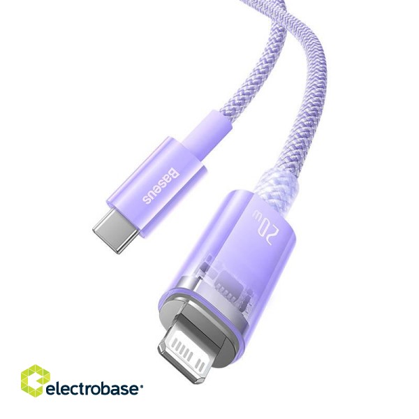 Fast Charging cable Baseus USB-C to Lightning  Explorer Series 2m, 20W (purple) image 7