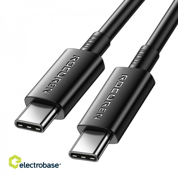 Fast Charging cable Rocoren USB-C to USB-C Simples Series 100W, 1m (black) paveikslėlis 2