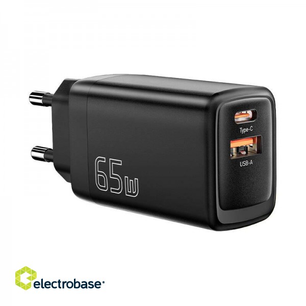 Wall Charger USB-C+USB-A 65W Essager GaN (black) image 3