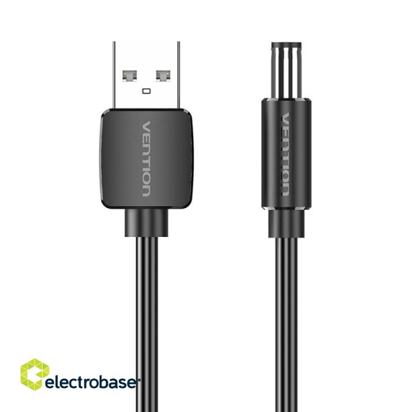 Power Cable USB 2.0 to DC 5.5mm Barrel Jack 5V Vention CEYBD 0,5m (black) image 2