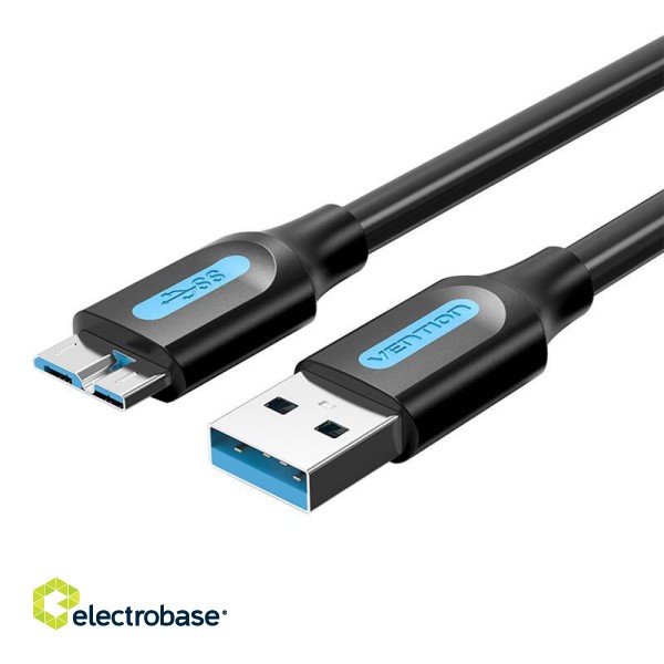 USB 3.0 A to Micro-B cable Vention COPBG 2A 1.5m Black PVC