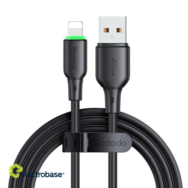 USB to Lightning Cable Mcdodo CA-4741 with LED light 1.2m (black) image 1