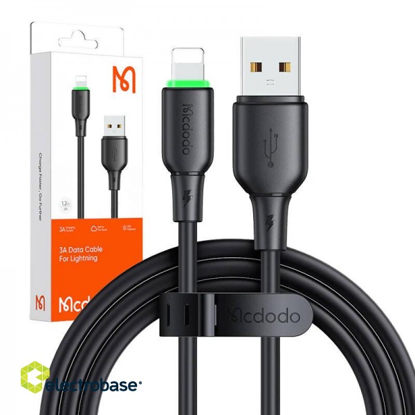 USB to Lightning Cable Mcdodo CA-4741 with LED light 1.2m (black) image 3