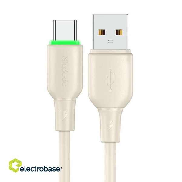 USB to USB-C Cable Mcdodo CA-4750 with LED light 1.2m (beige) фото 2