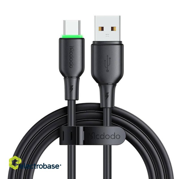 USB to USB-C Cable Mcdodo CA-4751 with LED light 1.2m (black) фото 1