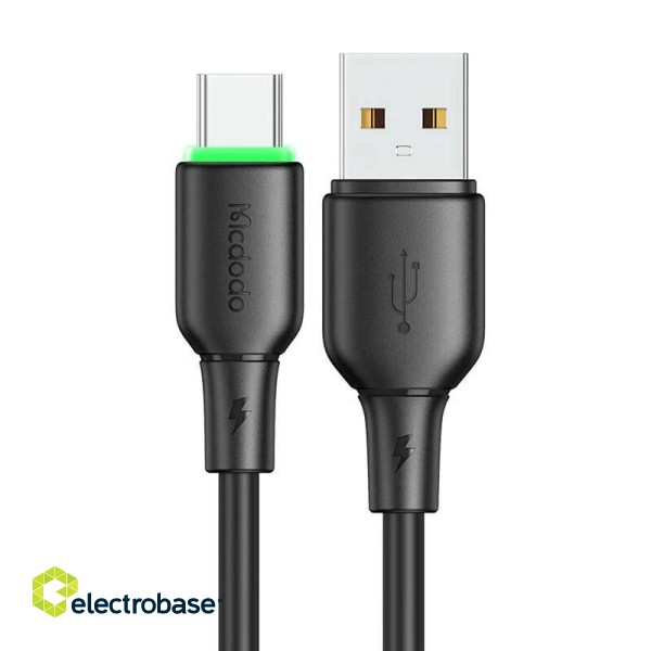 USB to USB-C Cable Mcdodo CA-4751 with LED light 1.2m (black) фото 2