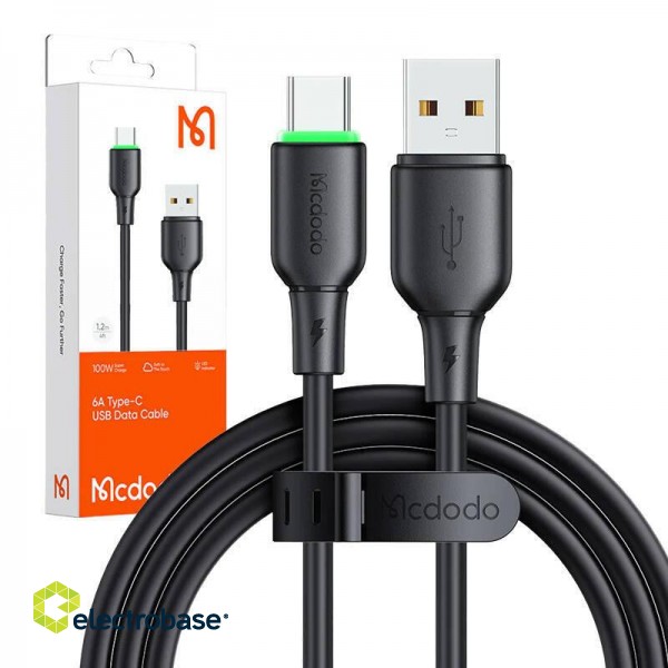 USB to USB-C Cable Mcdodo CA-4751 with LED light 1.2m (black) paveikslėlis 3
