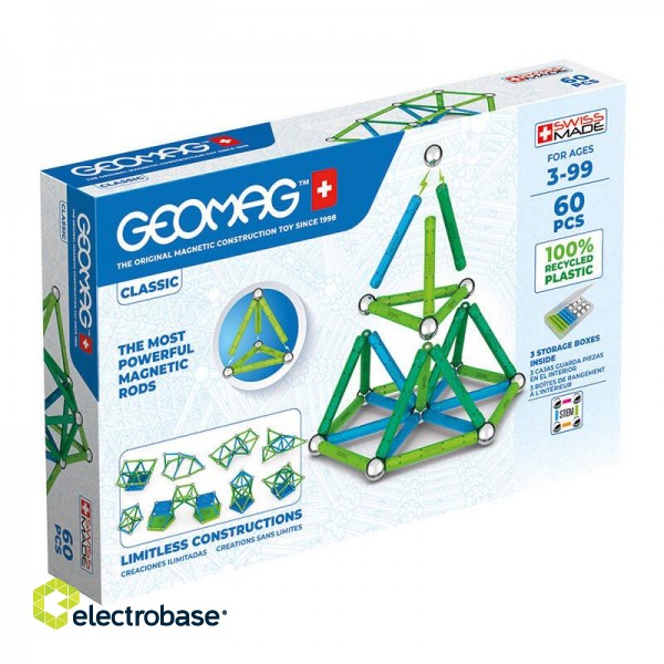 Classic Recycled magnetic blocks 60 elements GEOMAG GEO-272 image 5
