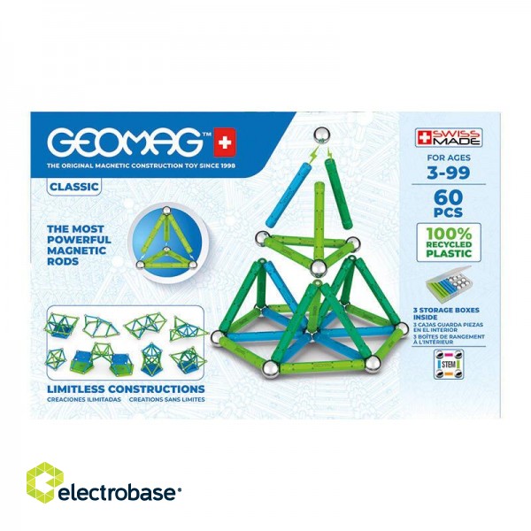 Classic Recycled magnetic blocks 60 elements GEOMAG GEO-272 image 6