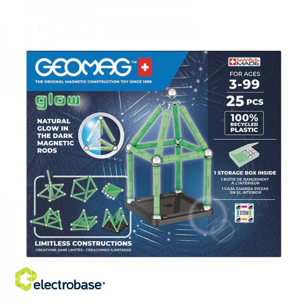 Glow Recycled Magnetic Blocks 25 pieces GEOMAG GEO-328 фото 4