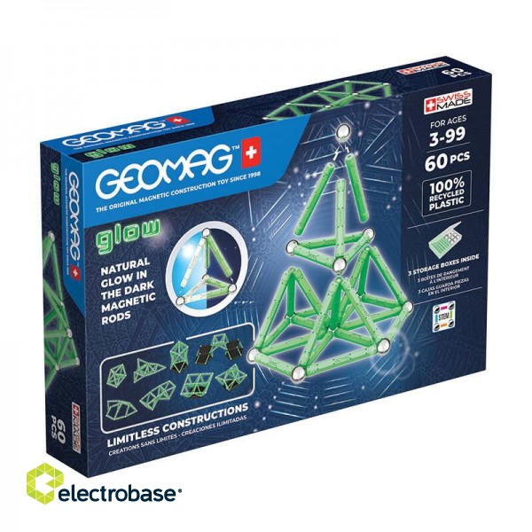 Glow Recycled Magnetic Blocks 60 pieces GEOMAG GEO-338 image 2