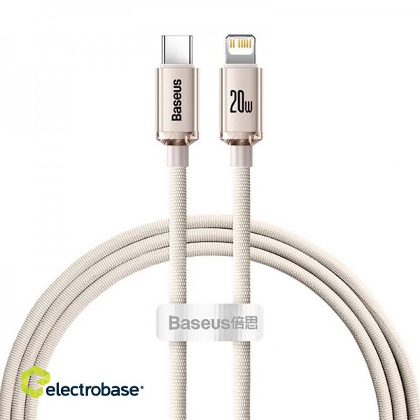 Kabel USB-C do iP Baseus Crystal Shine,  20W, 1.2m (różowy) paveikslėlis 1