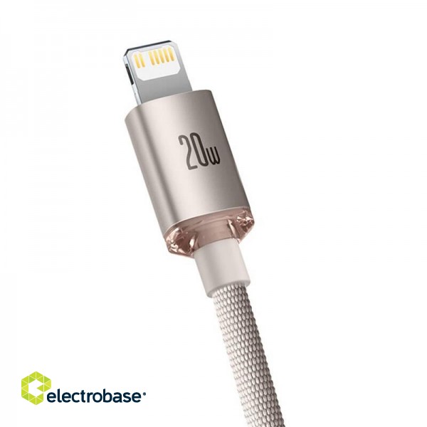 Kabel USB-C do iP Baseus Crystal Shine,  20W, 1.2m (różowy) paveikslėlis 3