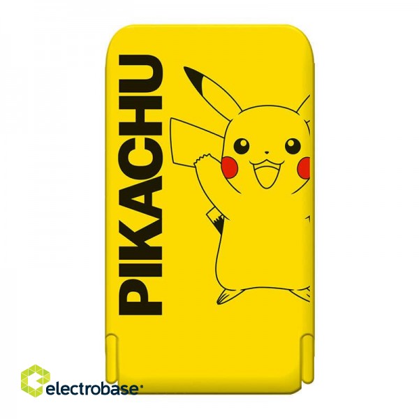 Magnetic powerbank OTL 5000 mAh, USB-C 15W, Pokemon Pikatchu with stand (yellow) image 2