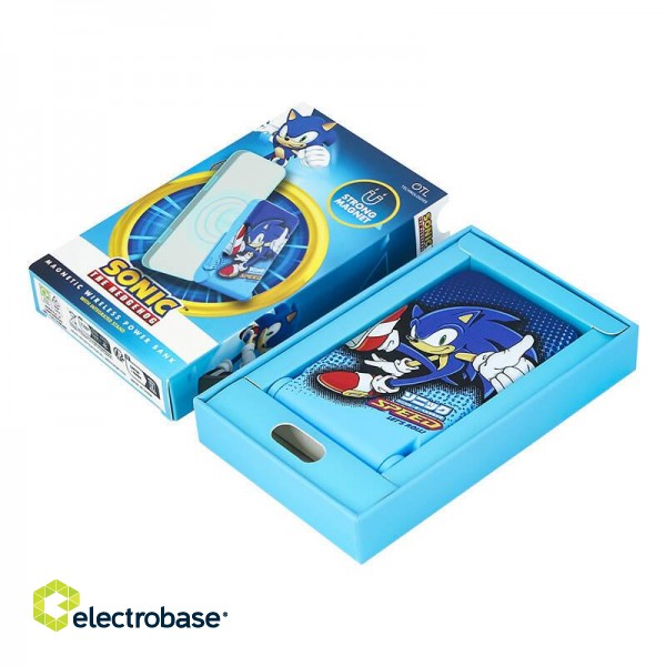 Magnetic powerbank OTL 5000 mAh, USB-C 15W, Sonic The Hedgehoh with stand (blue) фото 5