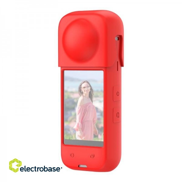 Silicone protective case PULUZ for Insta360 X4 (red) фото 1