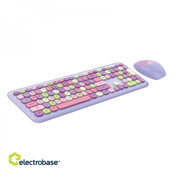 MOFII Wireless Keyboard+Mouse 666 Purple image 1