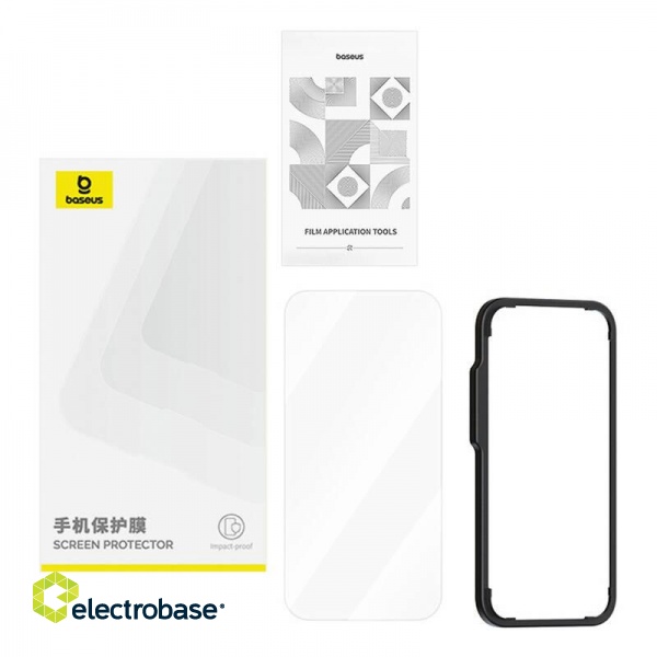 Baseus privacy tempered glass Superior HD for iP 11Pro Max/XS Max +cleaning kit and EasyStick image 2