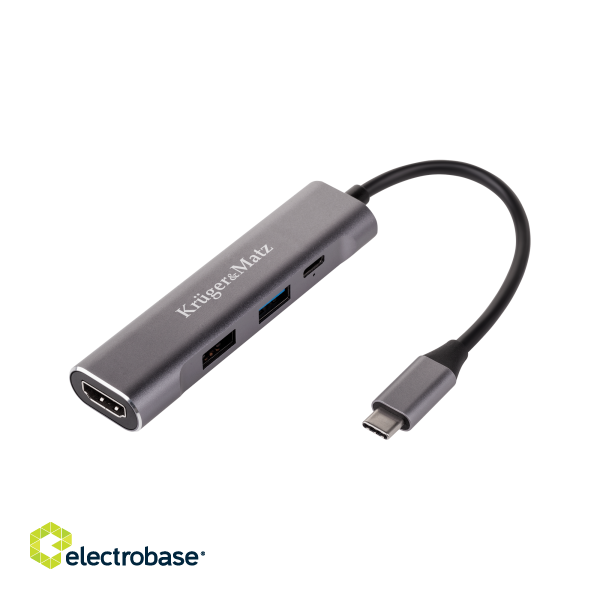 Laptops, notebooks, accessories // USB Hubs | USB Docking Station // Adapter (HUB)  USB typu C na HDMI/USB3.0/USB2.0/C port paveikslėlis 2