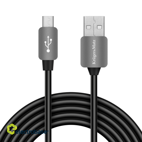 Planšetdatori un aksesuāri // USB Kabeļi // Kabel USB - micro USB wtyk-wtyk 1.0m Kruger&amp;Matz image 2