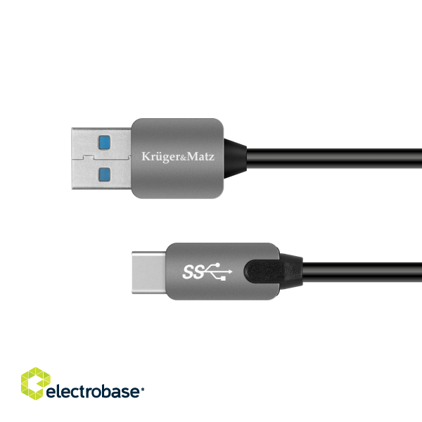 Tahvelarvutid ja tarvikud // USB kaablid // Kabel USB wtyk 3.0 - wtyk typu C 5 Gbps 0,5m Kruger&amp;Matz image 1