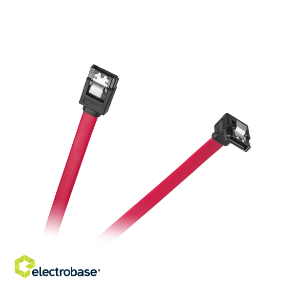 Accessories // Internal PC Cables // Kabel SATA  wtyk prosty - wtyk kątowy 0.5m
