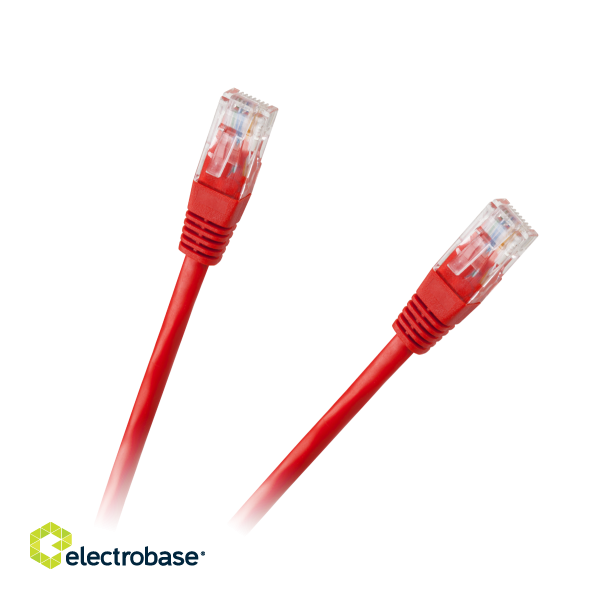 LAN datortīkli // Savienotājvadi (patch cords) Datortīkliem | LAN komutācijas kabeļi // Patchcord kabel UTP 8c wtyk-wtyk 0,5m CCA czerwony