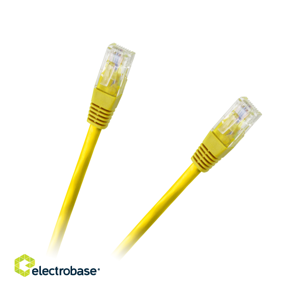 LAN tinklai // Komutaciniai - jungiamieji laidai // Patchcord kabel UTP 8c wtyk-wtyk 0,5m CCA żółty