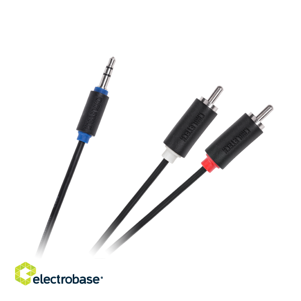 Koaksialinių kabelių sistemos // HDMI, DVI, AUDIO jungiamieji laidai ir priedai // Kabel Jack 3.5-2RCA 1.8m Cabletech standard paveikslėlis 1
