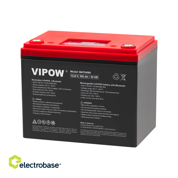 Primary batteries, rechargable batteries and power supply // Battery 12V, 6V, 4V |  lead-acid sealed battery | AGM VRLA // Akumulator  LiFePO4 100Ah Bluetooth. image 1