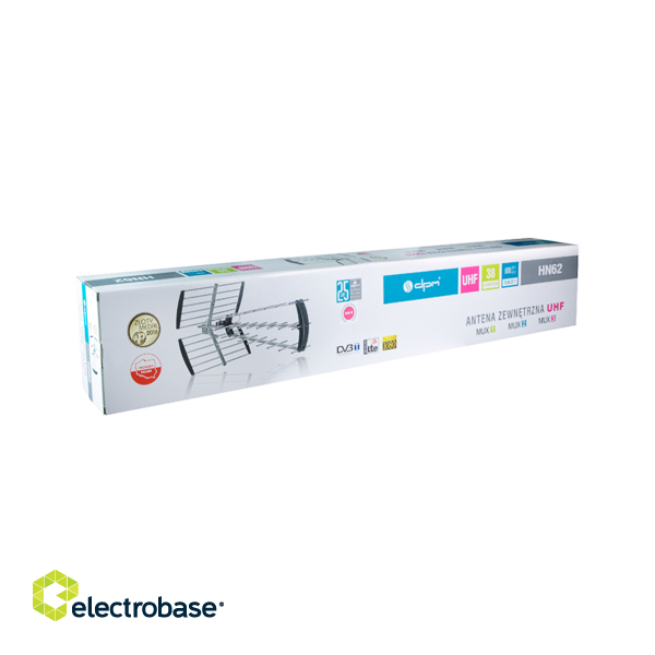 Televīzijas tehnika // TV antenas // Antena kierunkowa DVB-T / DVB-T2 DPM HN62NWZ z filtrem LTE, 38 el., ze wzacniaczem image 3