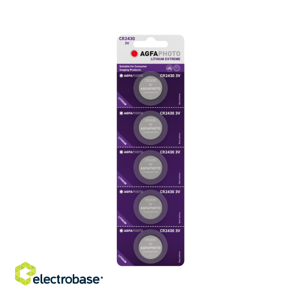 Primary batteries, rechargable batteries and power supply // Batteries AA, AAA and other sizes, chargers for ordering // Bateria AgfaPhoto CR2430 5szt./blist.