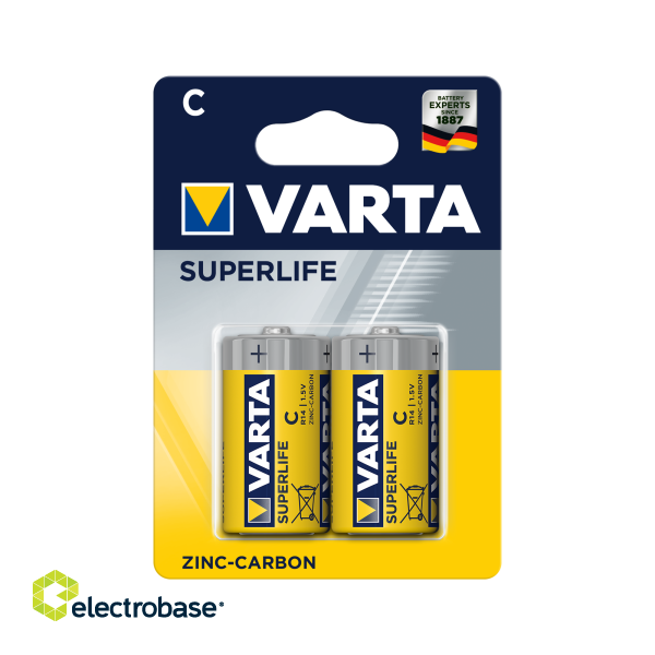Baterijas, akumulatori, barošanas bloki un adapteri // Baterijas un lādētāji uz pasūtījumu // Bateria VARTA R14 SUPERLIFE 2szt./bl.