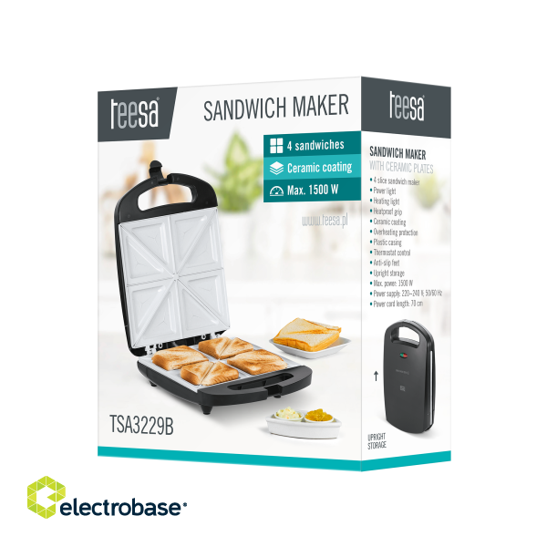 Kitchen electrical appliances and equipment // Toasters // Opiekacz do kanapek z ceramicznymi wkładami na 4 kanapki image 4