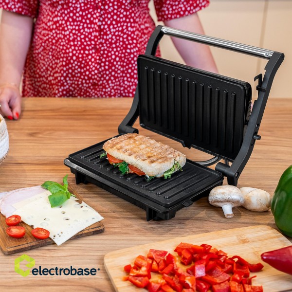 SALE // Panini grill TEESA, toster, opiekacz, 1000W, 3 pozycje фото 9