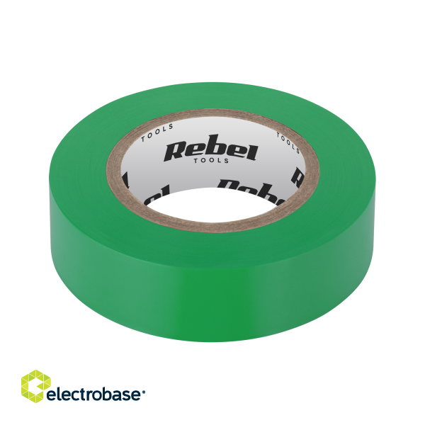 Electric Materials // Сlearance sale // Taśma izolacyjna klejąca REBEL (0,13 mm x 19 mm x 10 yd) zielona