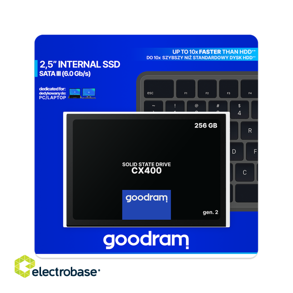 Компьютерные комплектующие // HDD/SSD Kаркас // Dysk SSD Goodram 256 GB CX400 фото 5