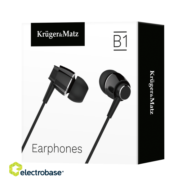 Headphones and Headsets // Headsets // Słuchawki dokanałowe z mikrofonem Kruger&amp;Matz B1 czarne image 3