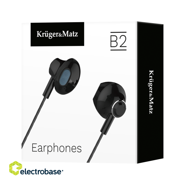 Headphones and Headsets // Headsets // Słuchawki douszne z mikrofonem Kruger&amp;Matz B2 czarne image 3