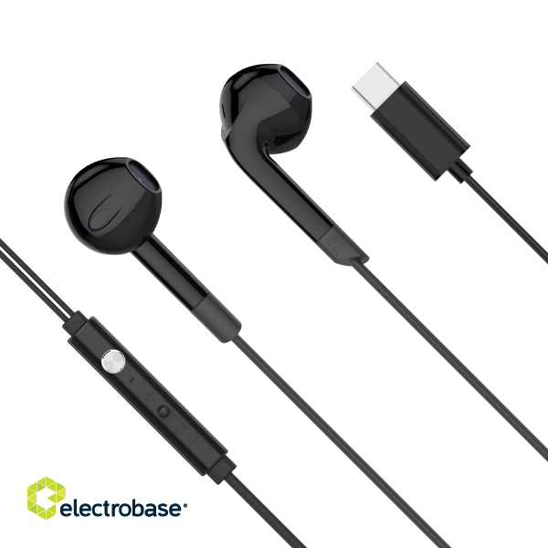 Headphones and Headsets // Headsets // Słuchawki douszne z mikrofonem na USB-C Kruger&amp;Matz C2 czarne image 1